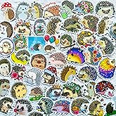 Yoksas Cute Hedgehog Stickers - 50Pcs Waterproof Vinyl Kawaii Hedgehog Little Animal Stickers for Water Bottles, Laptops, Phone, Guitar