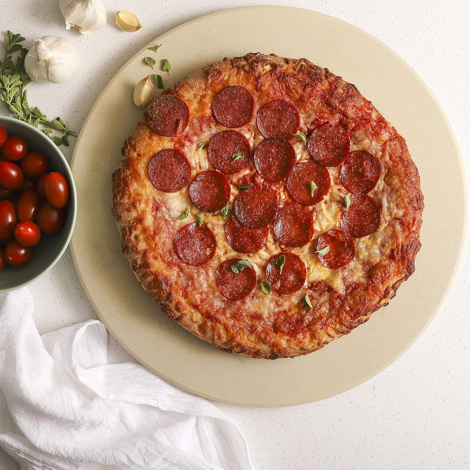 Pizza Stone for Grill and Oven - 15 Inch 3/4" Extra Thick - Cooking & Baking Stone for Oven and BBQ Grill - With Durable Foam Packaging, Gift Box & Pizza Recipes Ebook: Kitchen & Dining