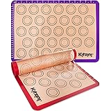 Macaron Silicone Baking Mats - Two Half Non Stick Sheet Mats - Large BPA Free Professional Grade Liner Sheets - Perfect Mat f