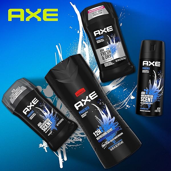 AXE BODY SPRAY DEODORANT PHOENIX FOR LONG LASTING ODOR PROTECTION DEODORANT FOR MEN FORMULATED WITHOUT ALUMINUM 4.0 OZ