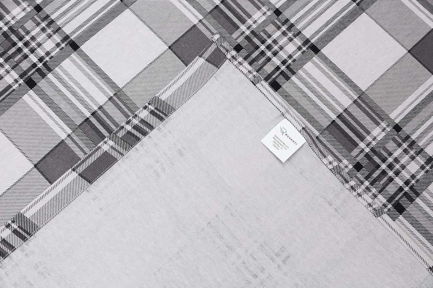 Ruvanti 100% Cotton 4 Piece Flannel Sheets Queen Balance Plaid Grey Deep Pocket-Warm-Super Soft - Breathable Moisture Wicking Flannel Bed Sheet Set Queen Include Flat Sheet, Fitted Sheet 2 Pillowcases: Home & Kitchen
