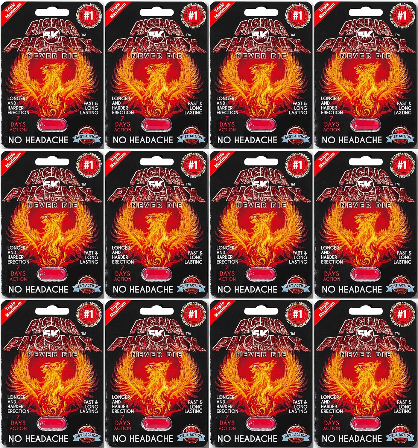Rising Phoenix 5K Red Performance Pill The New Most Effective Amplifier for Performance, Energy, Stamina and Endurance (24): Health & Personal Care