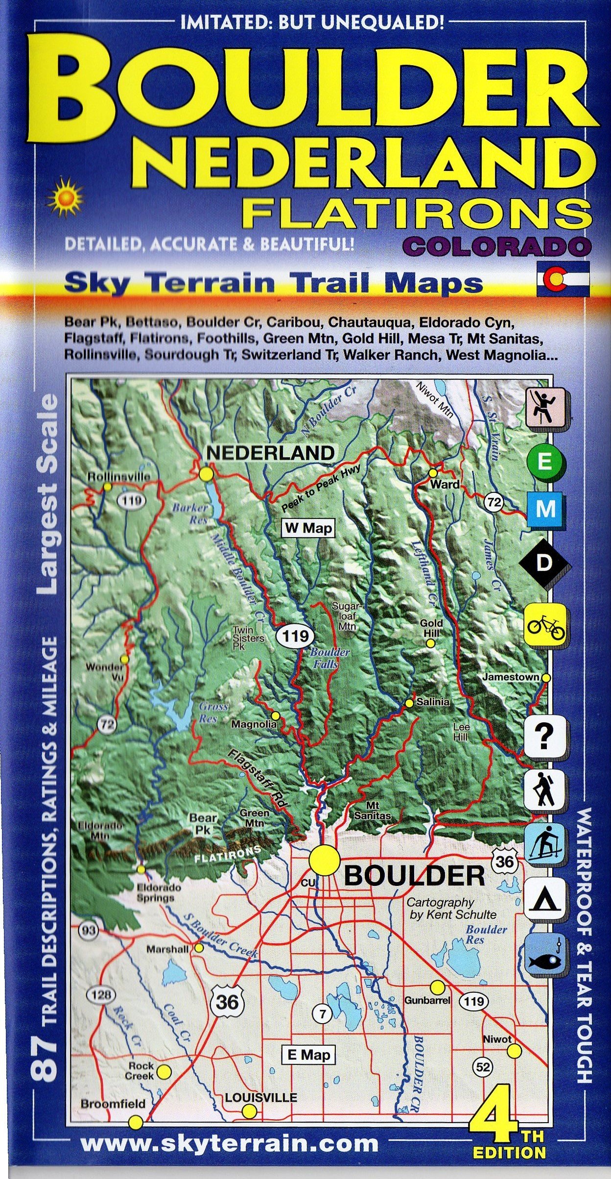 Boulder Hiking Trails Map Boulder Nederland Trail Map 4Th Edition: Sky Terrain, Kent Schulte:  9780966550887: Amazon.com: Books