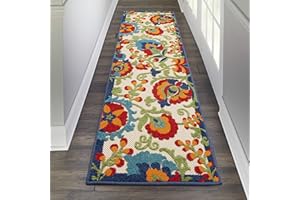 Nourison Home Aloha Multicolor 2' x 6' Area Rug - Easy Clean, Non Shedding, Bed Room, Living Room, Dining Room, Kitchen (6' Runner)