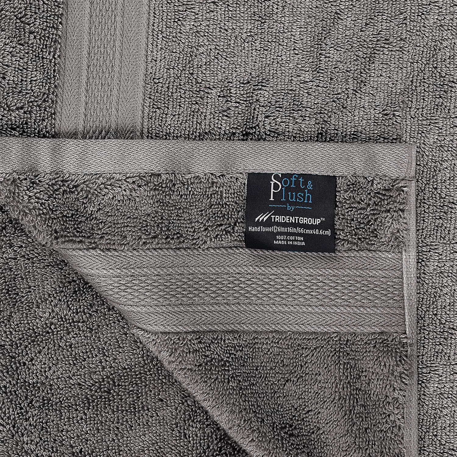 TRIDENT Bath Towels, 4 Piece Bathroom Towels, 100% Cotton, Highly Absorbent Large Bath Towels Set, Super Soft Towels for Bathroom, Soft and Plush, 500 GSM (Charcoal): Kitchen & Dining