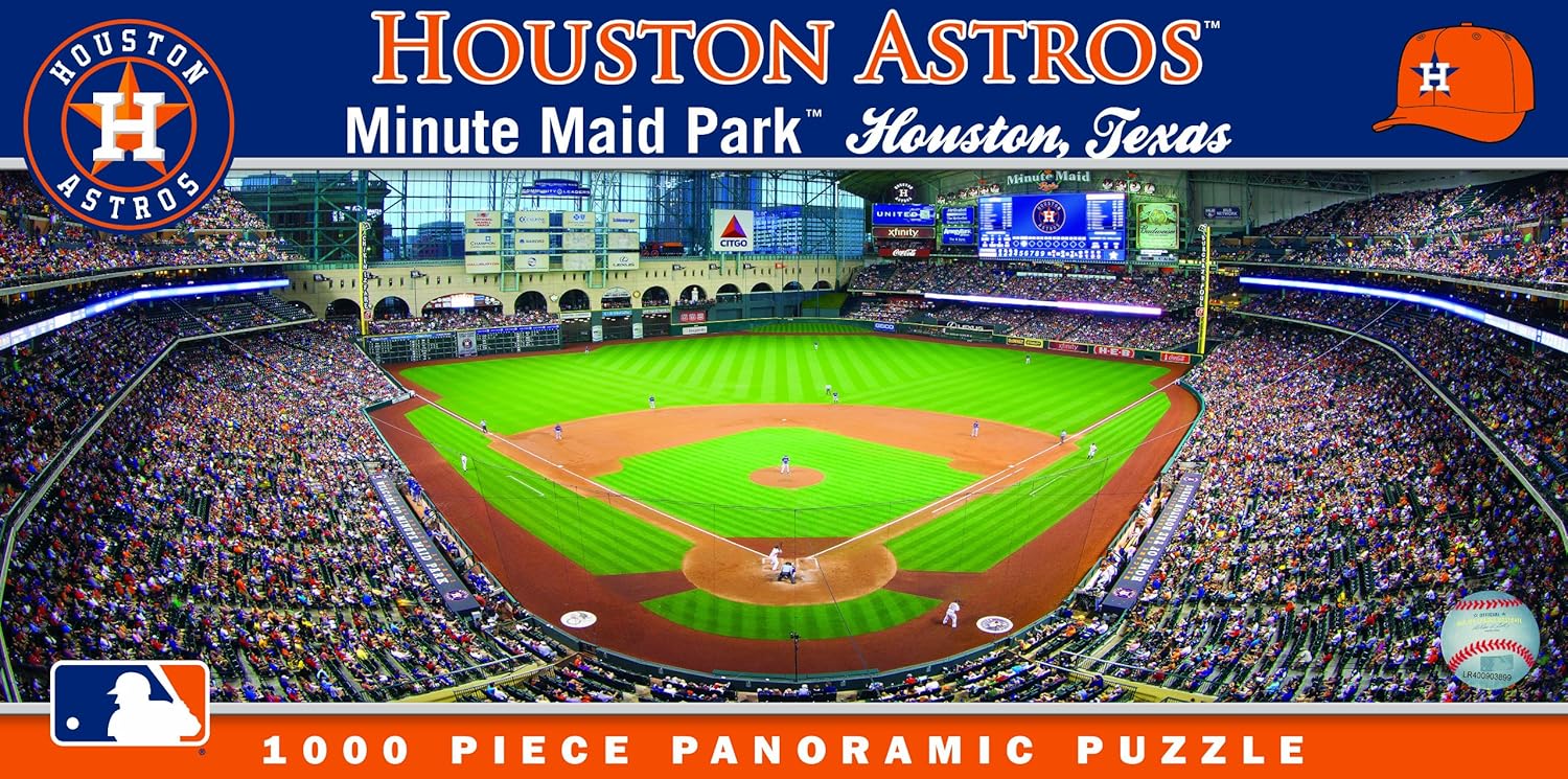 MasterPieces MLB Houston Astros Stadium Panoramic Jigsaw Puzzle, Minute Maid Park, 1000 Pieces