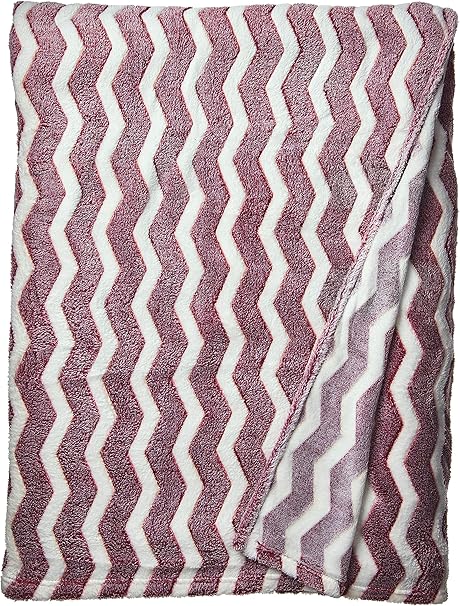 Amazon Elegant Comfort フリースブランケット 1番 高級マイクロフリース ウルトラプラッシュ シェブロン柄 オールシーズン キング バーガンディ ブランケット 毛布 オンライン通販