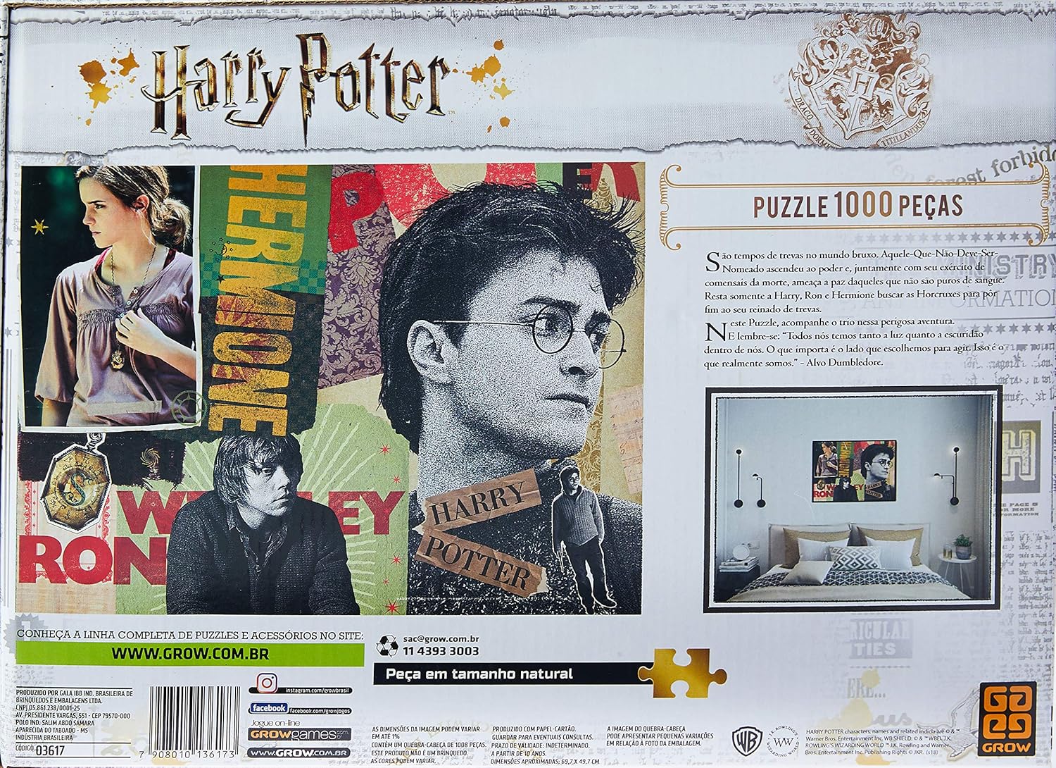 Grow - Harry Potter Quebra-Cabeça 1000 Peças, Multicolorido, (Grow 3617)