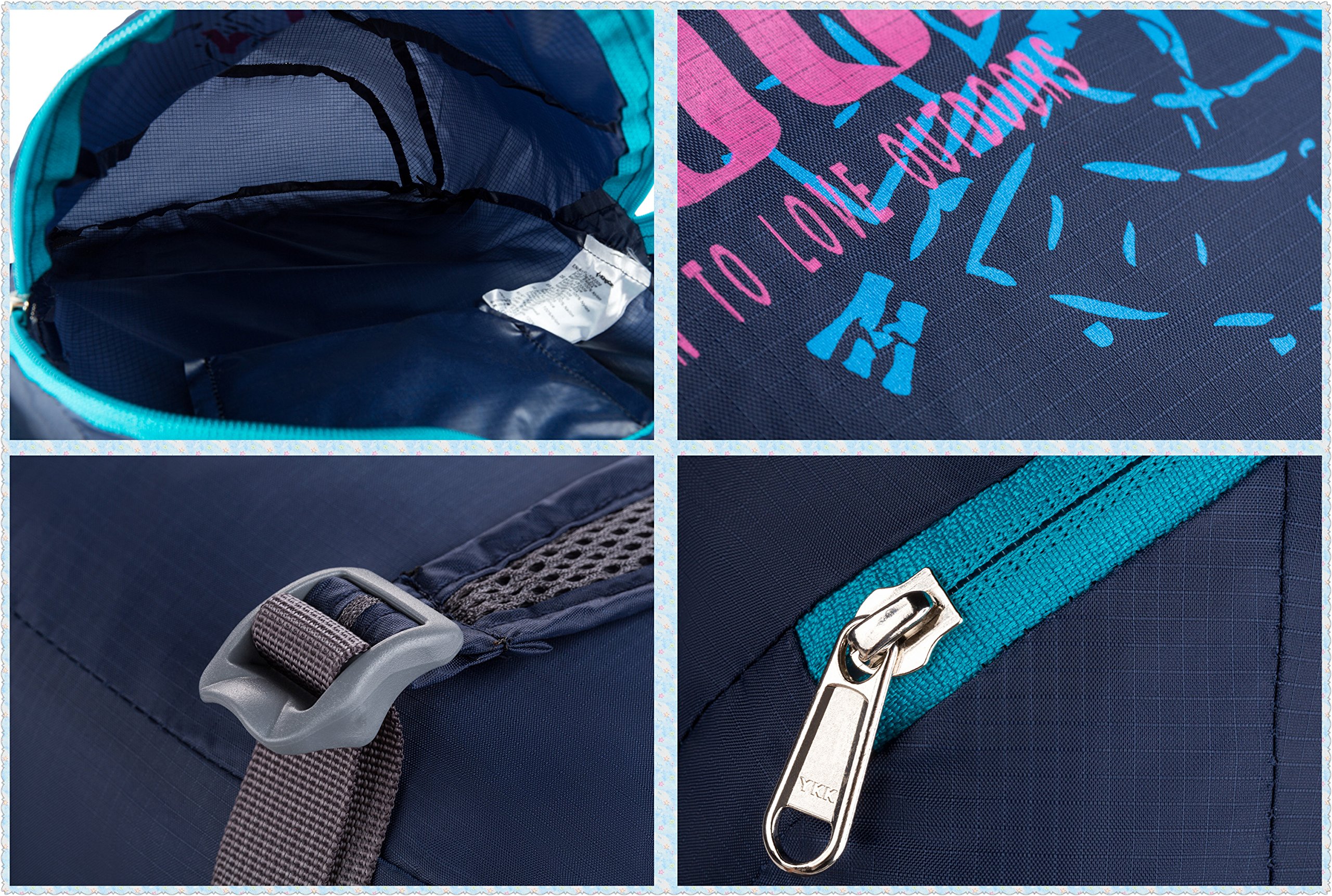 KingCamp 12L Ultralight Handy Packable Hiking Travel Backpack Daypack (Dark Blue)