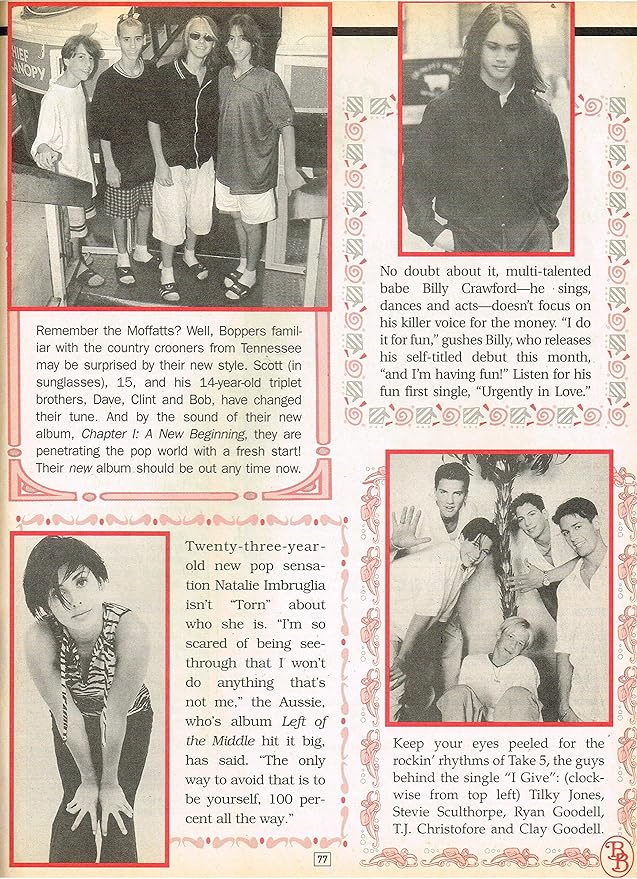 The Moffatts Scott Dave Clint Bob Natalie Imbruglia Billy Crawford Take 5 Tilky Jones Stevie Sculthorpe Tim Christofore Jeff Goodell 11 X