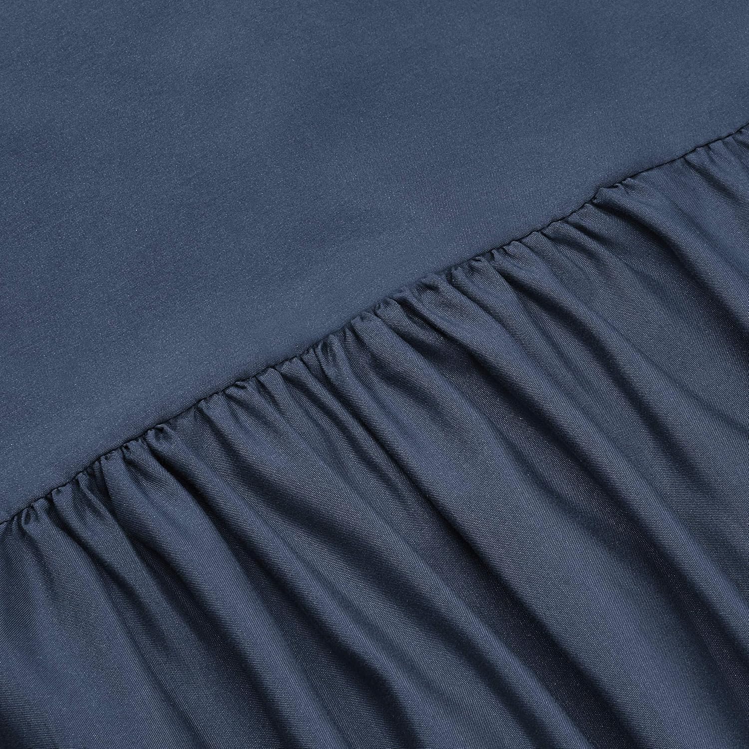  Basics Ruffled Bed Skirt - Twin, Navy Blue: Home & Kitchen