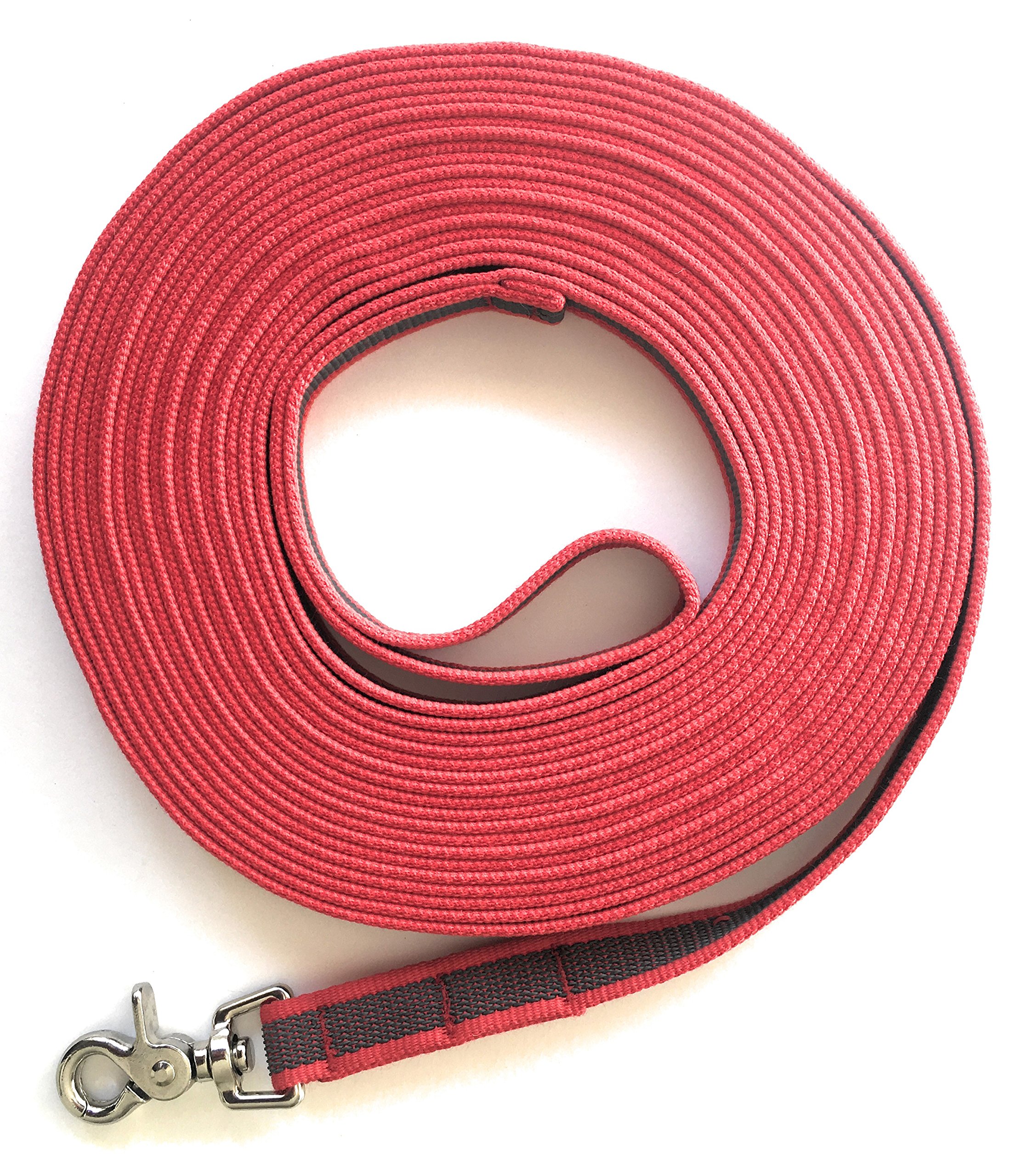 DOGS and MORE – Tracking/Training/Recall Leash = > 10 m with RUBBER treads (with hand loop)