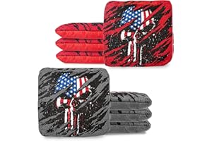 Play Platoon Tournament Series Cornhole Bags - Pro Style Dual Sided Slick and Sticky Side Bags - Set of 8 - Designed in USA