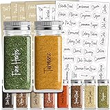 Talented Kitchen 272 Script Spice Labels Preprinted – 272 Black & White Labels: Spices + Numbers + Blanks. 2 Letter Colors on