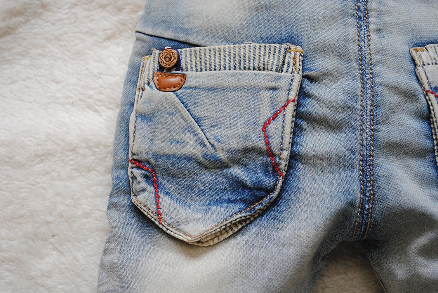 3864 Spring Baby Boys Jeans Soft Denim Light Blue Casual Pants Kids Child Trousers: Clothing