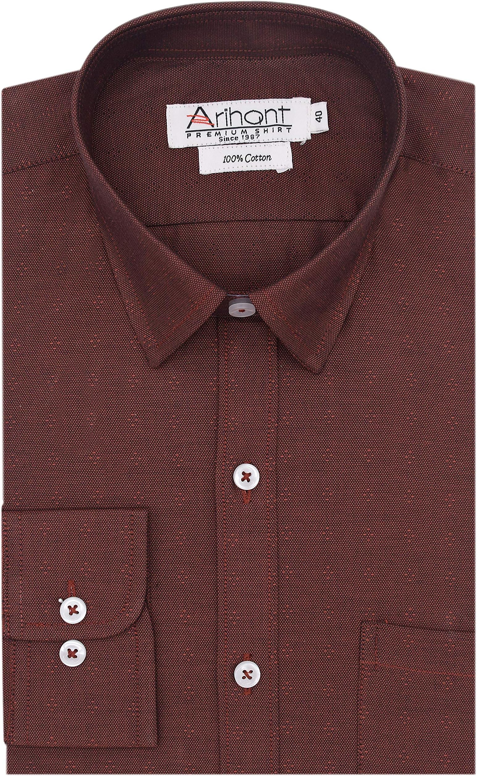Arihant Self Design 100% Cotton Full Sleeve Regular Fit Formal Shirt for Men