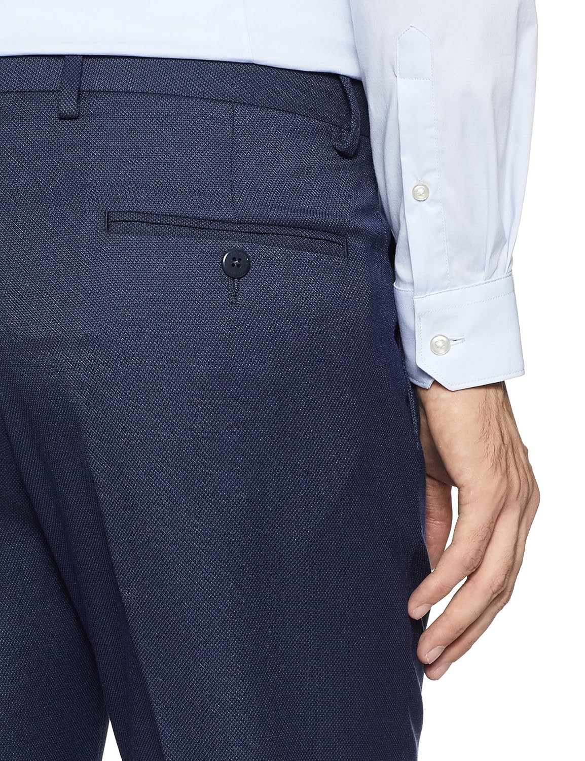 peter england men's slim fit formal trousers