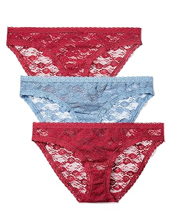 Iris & Lilly Damen Slip mit durchsichtiger Spitze, 3er Pack