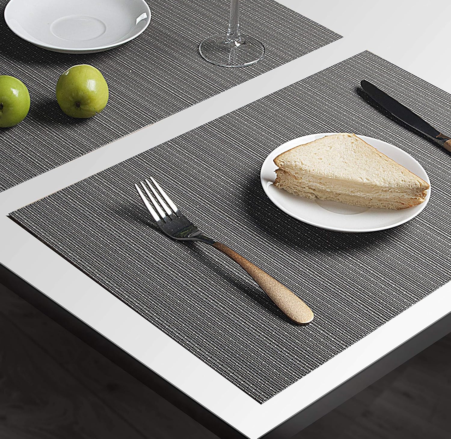 12 Tovagliette Rotonde Intrecciate Lavabili Per Tavolo Da Pranzo Da Cucina Interni~p150369275