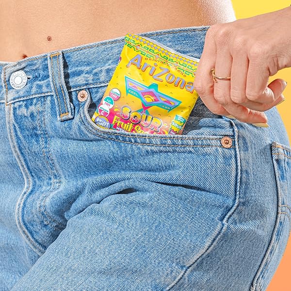 ARIZONA LEMONADE FRUIT SNACKS, SOUR LEMONADE – 0.9 OZ, 10 COUNT BOX