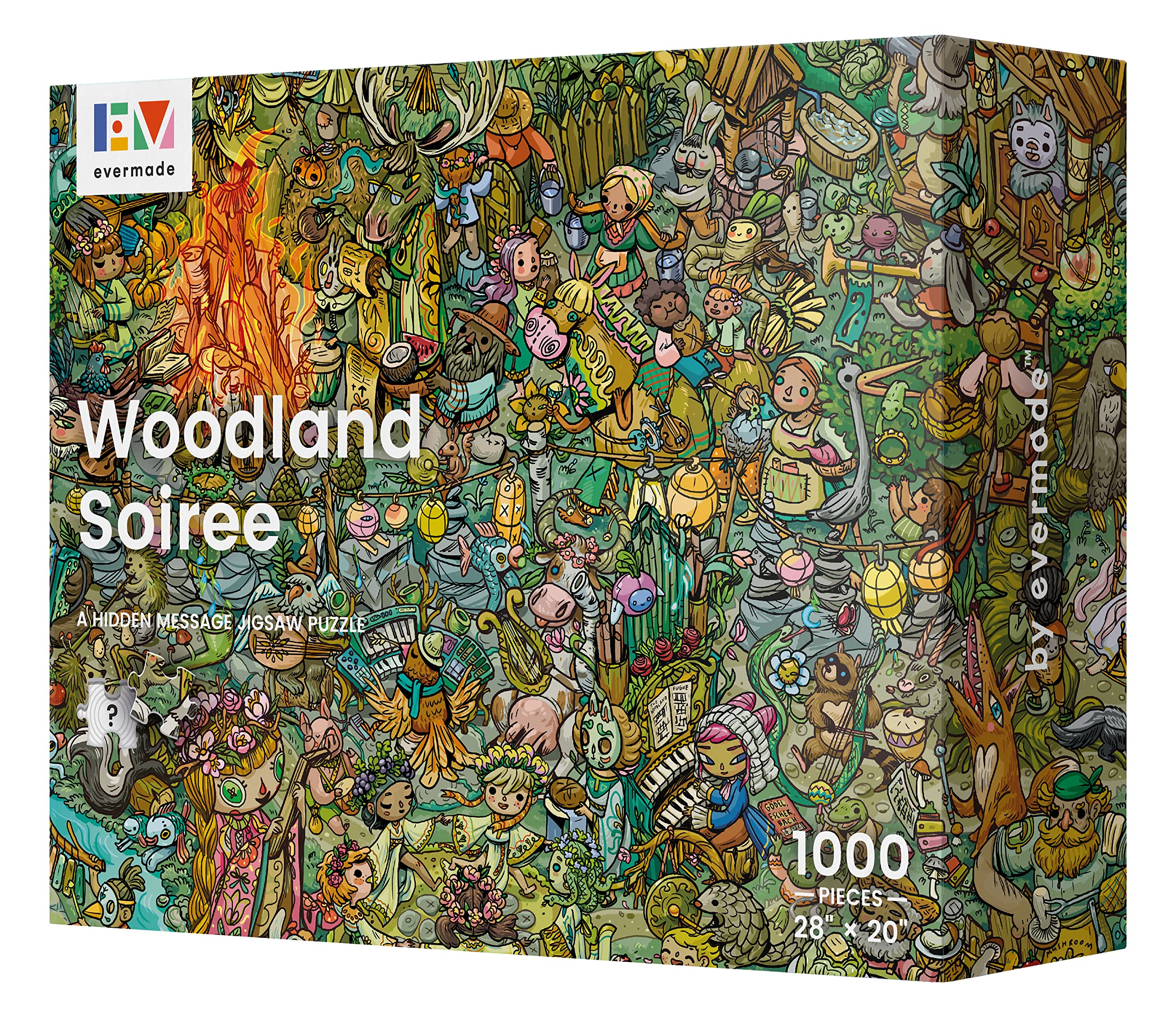 Woodland Soiree - A Hidden Message Mystery Jigsaw Puzzle for Adults - 1000 Pieces, Beautifully Detailed 70x50cm Frameable Art