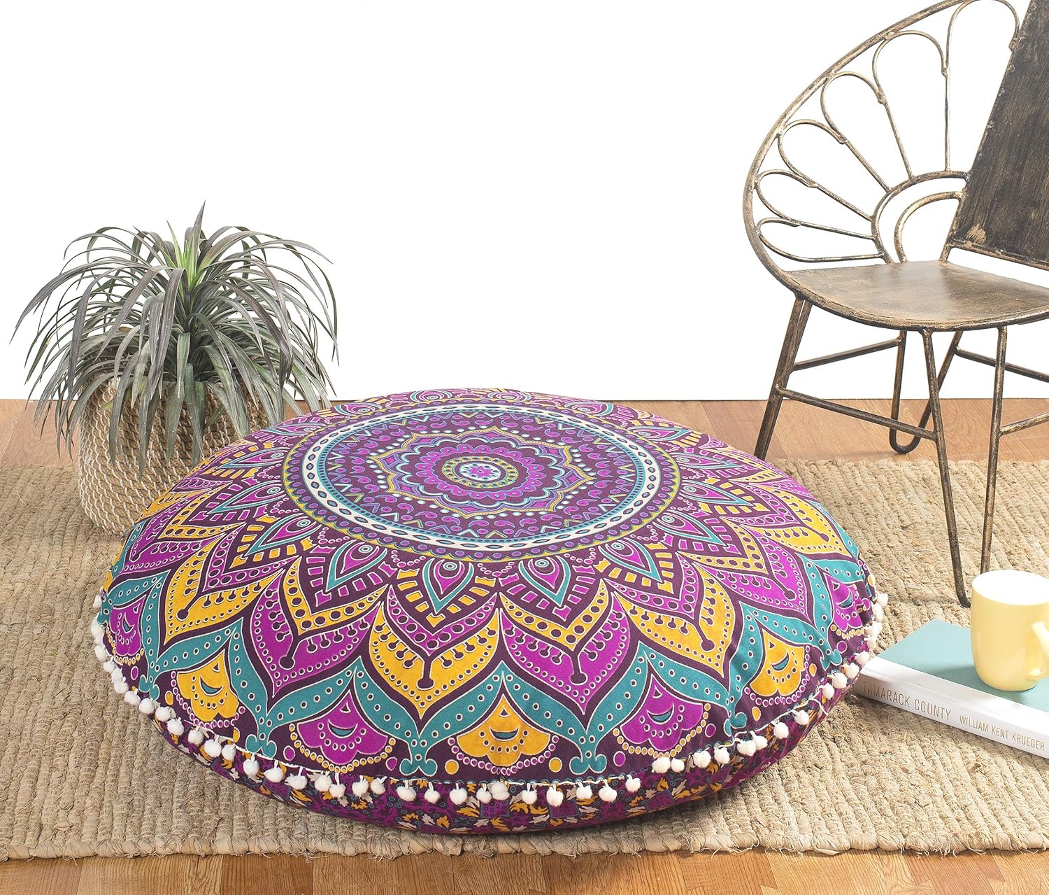 Large Round Mandala Hippie Floor Pillow Cover Hippie