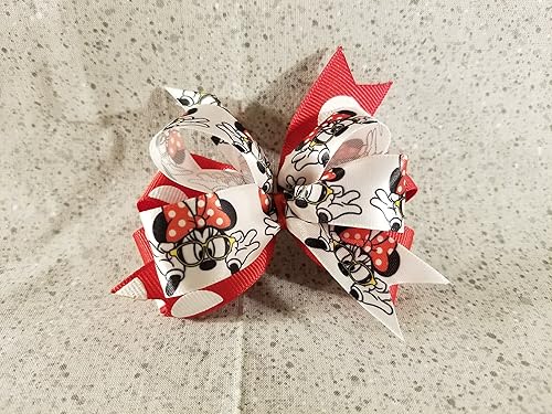Amazon Com Minnie Glasses On Red W White Dots Hair Bow Handmade