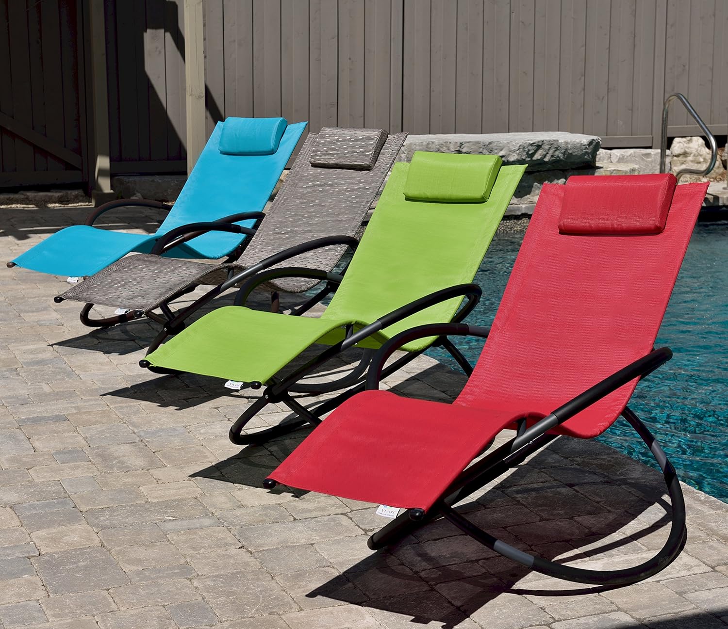 Vivere ORBL1-TT Orbital Lounger Outdoor Rocking Chair, True Turquoise : Garden & Outdoor