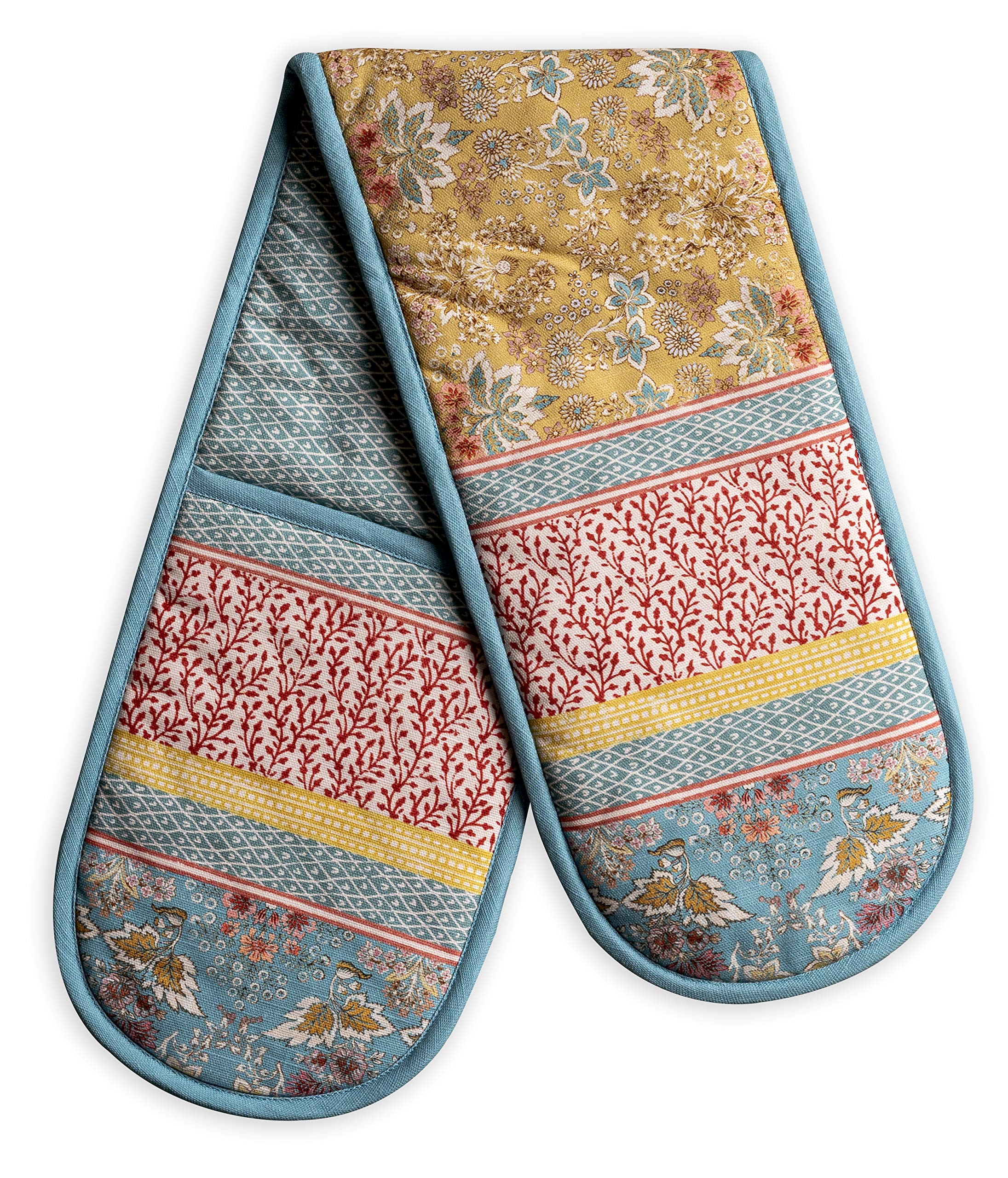 Maison d' Hermine Double Oven Mitts 100% Cotton 18 cm x 89 cm Double Oven Mitt Heat Resistant BBQ Cooking Gloves with Loop Baking Grilling Handling Hot Pans Easter Decorations (Marquise)