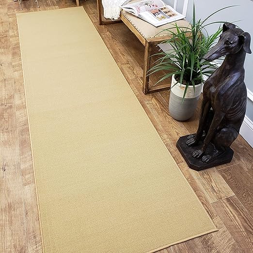 Runner Rug 3x10 Hallway Solid Wheat Light Beige Kitchen Rugs and mats