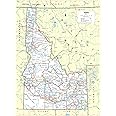 Cool Owl Maps Idaho State Wall Map Poster Rolled 24"Wx32"H (Laminated)