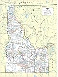 Cool Owl Maps Idaho State Wall Map Poster Rolled 24"Wx32"H (Laminated)
