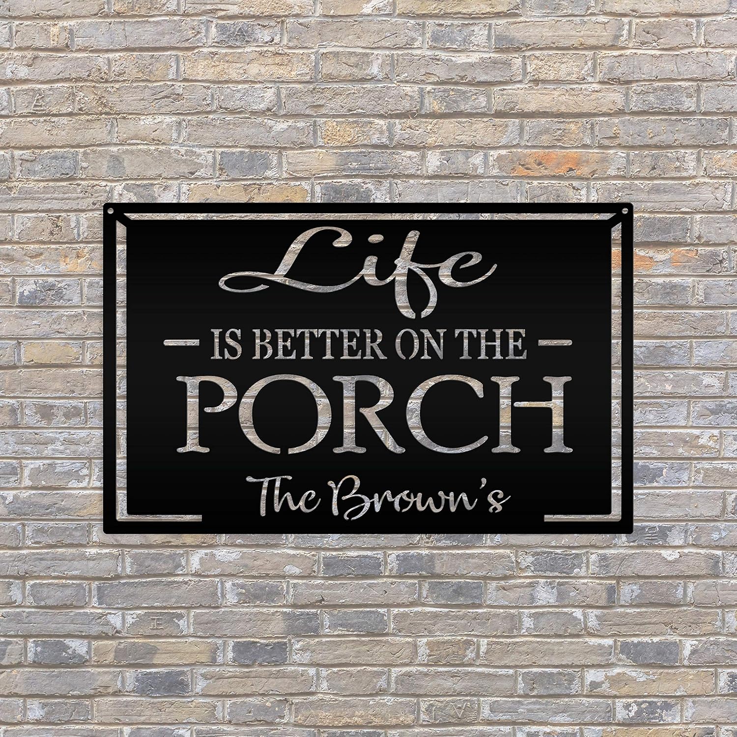 Personalized Life Is Better On The Porch Metal Sign,Metal Address Sign, Metal House Numbers Sign House Warming Wall Art Decor