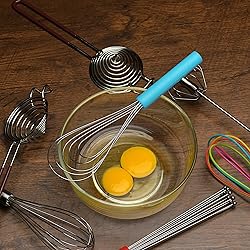 Flat Whisk Silicone Handle Non Slip 10" - 5 Wires