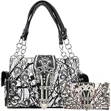 Zelris Women's Western Floral Crossbody Purse - Medium Vegan Leather Messenger Bag With Concealed Carry