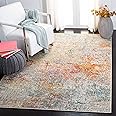 SAFAVIEH Madison Collection Area Rug - 6' x 9', Grey & Turquoise, Modern Abstract Design, Non-Shedding & Easy Care, Ideal for High Traffic Areas in Living Room, Bedroom (MAD460G)