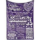 Huglanket Counselor Gifts, Bed Flannel Plush Throw Blankets (50"x 65"), Counselor Appreciation Gifts for Women on Birthday, Christmas, Best Counselor Ever