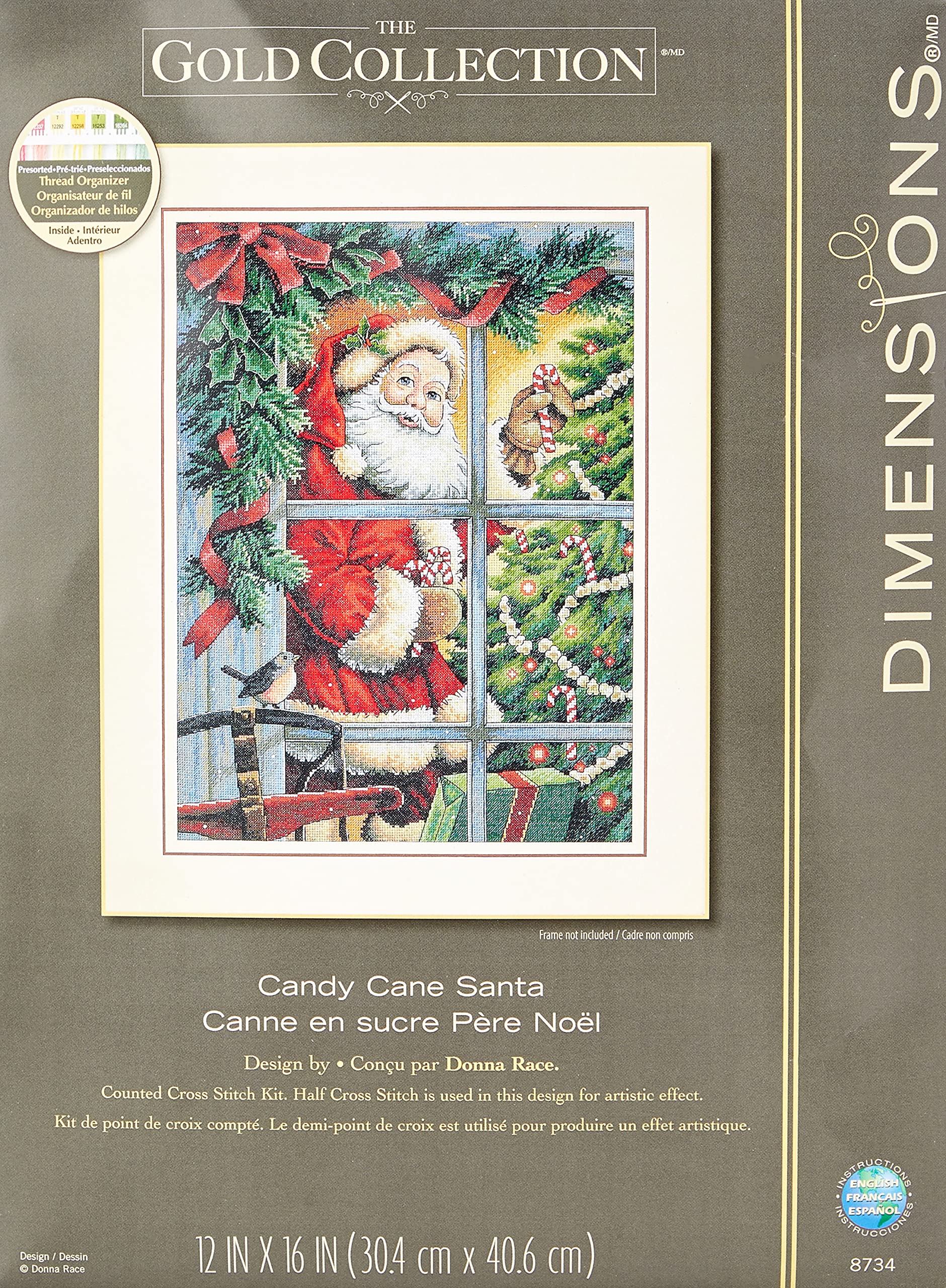 Dimensions 8734 Gold: Counted Cross Stitch: Candy Cane Santa — image 1