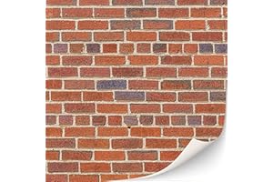 TEXTURKONTOR 3 Sheets Self-Adhesive Wall Cladding for Dollhouse 1:12 Scale (Red Clinker)