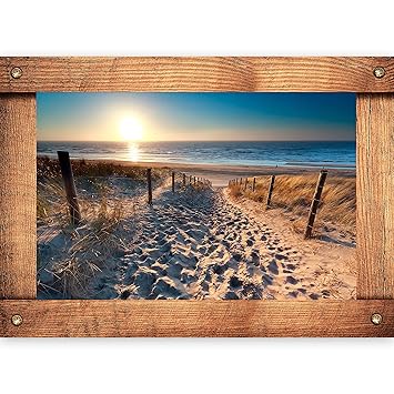 murando - 3D WANDILLUSION 140x100 cm Wandbild - Fototapete - Poster XXL - Fensterblick - Vlies Leinwand - Panorama Bilder - D