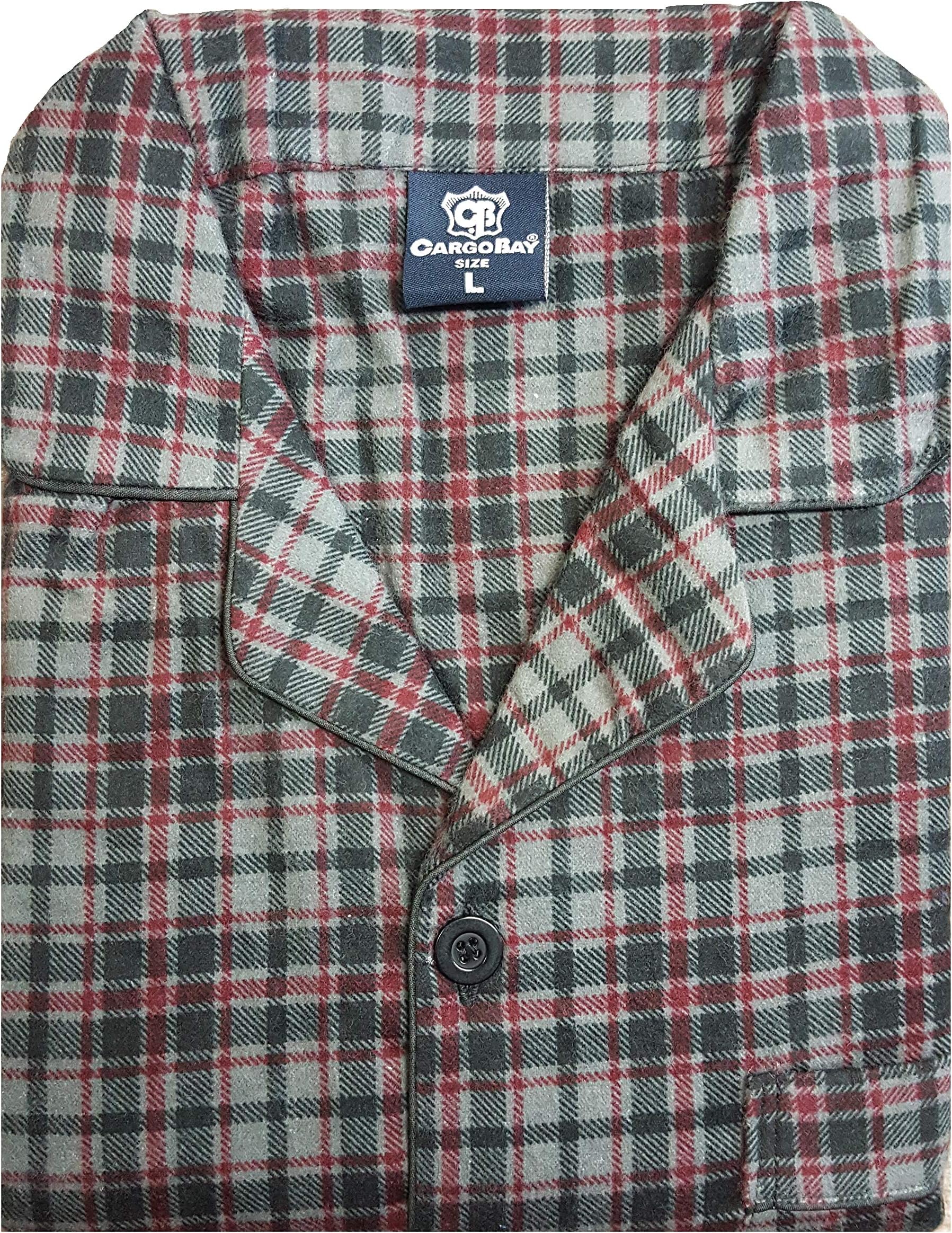 Mens Brushed Cotton Pyjama Set Nightwear Flannelette Pyjamas Striped Pattern Design