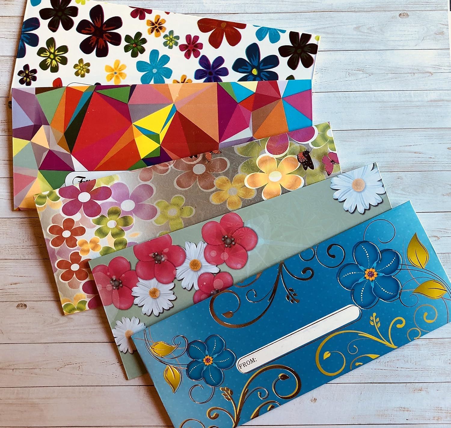 Fancy money envelopes (set of five) Handmade