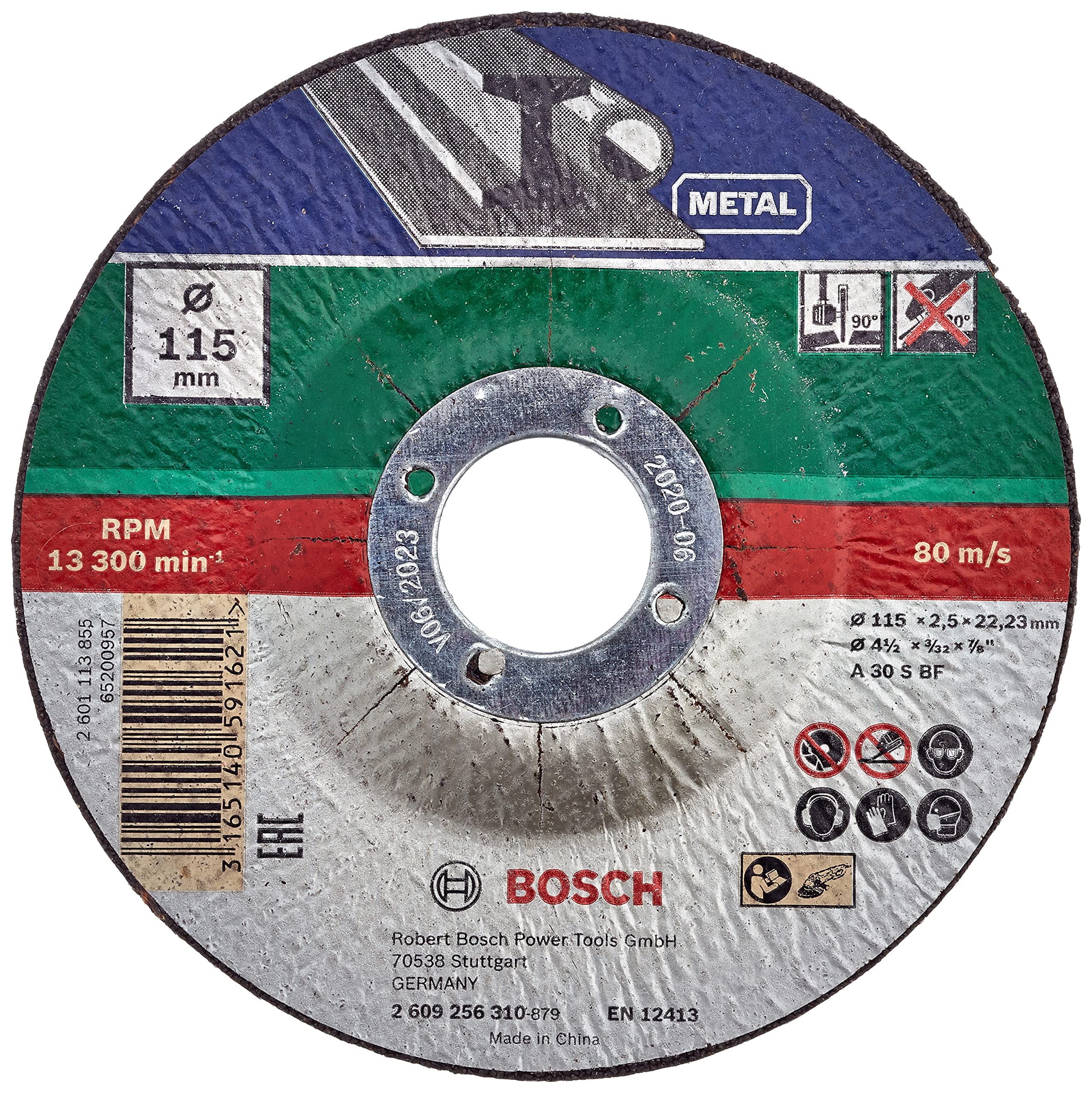 Bosch Accessories DIY Trennscheibe Metall für Winkelschleifer (Ã˜ 115 mm, gekröpft, A 30 S BF)