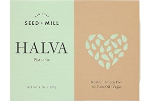 Seed + Mill - Halva - Pistachio - Vegan, Kosher & Gluten Free; Enjoy This Soft, Fudgelike Candy Made from Sesame Paste & Pistachios - Great for Snacking or as a Dessert - 8 oz