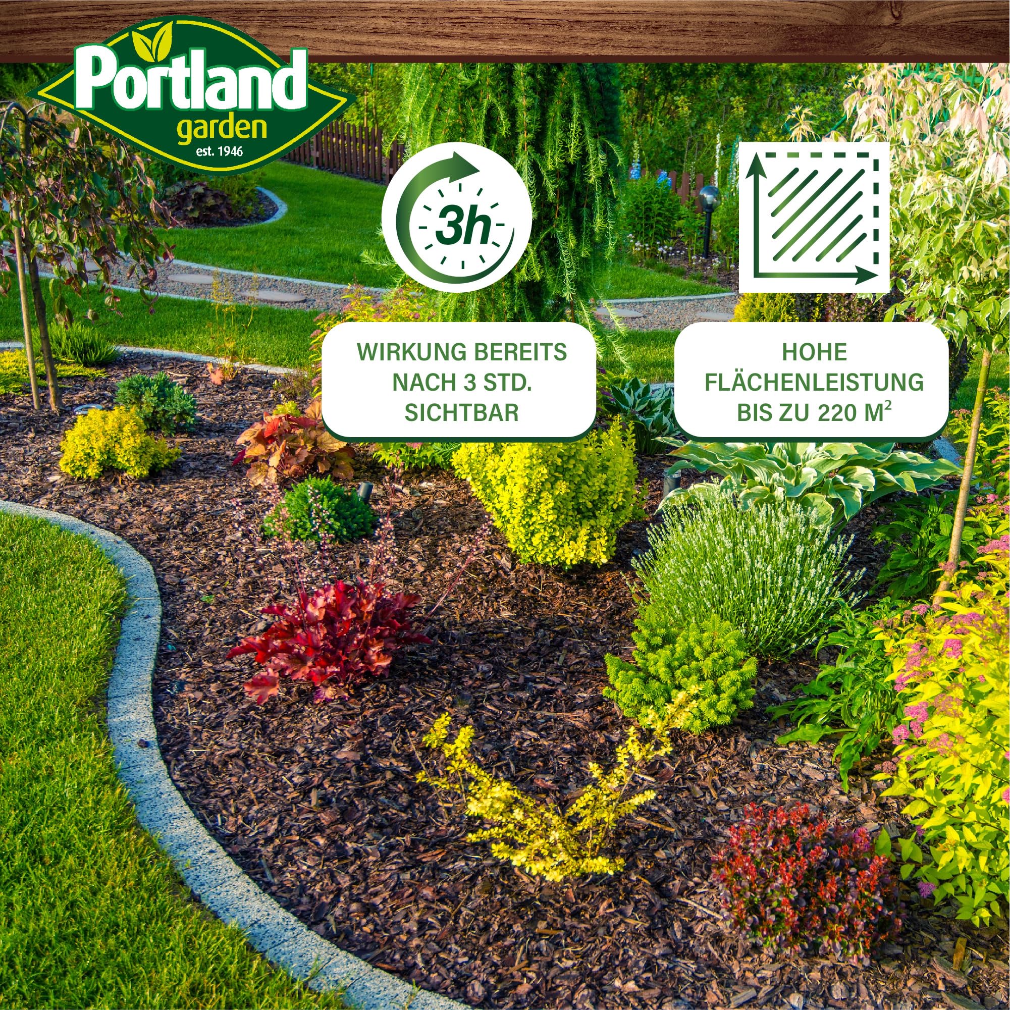 Portland Garden Moosbekämpfung 500 ml Konzentrat Unkrautvernichter ohne Glyphosat extra stark gegen Moos, Gräser, Unkraut bis zu 220 m² Flächenleistung entfernt Unkraut schnell & effektiv 5