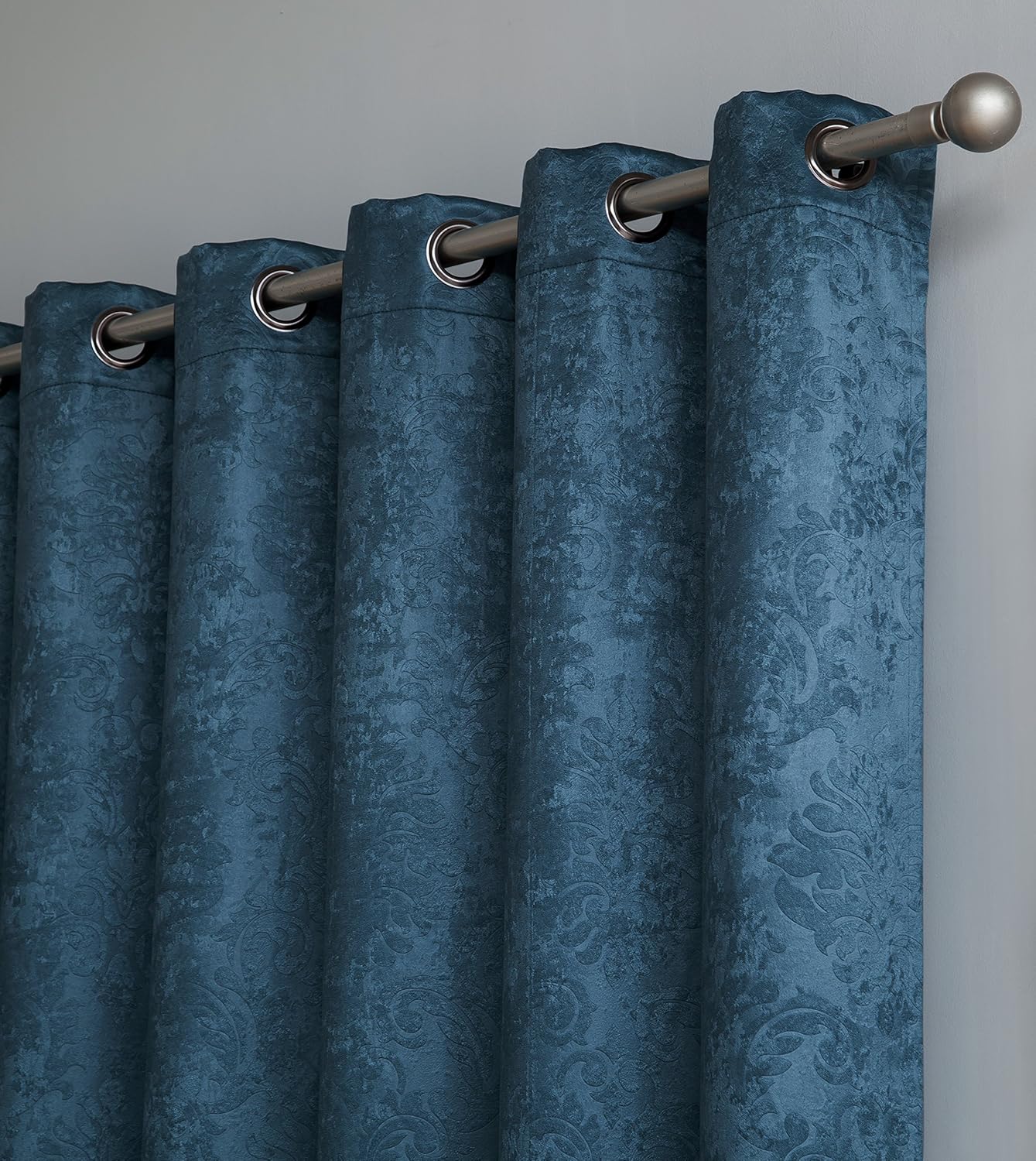 AsaTex Loretta - 1 Embossed Patio Extra Wide Curtain Panel with 16 Grommets - Thermal Weaved Blackout - Noise Reduction Fabric - Ideal for Sliding and Patio Doors (Patio 102 W x 84, Charcoal)