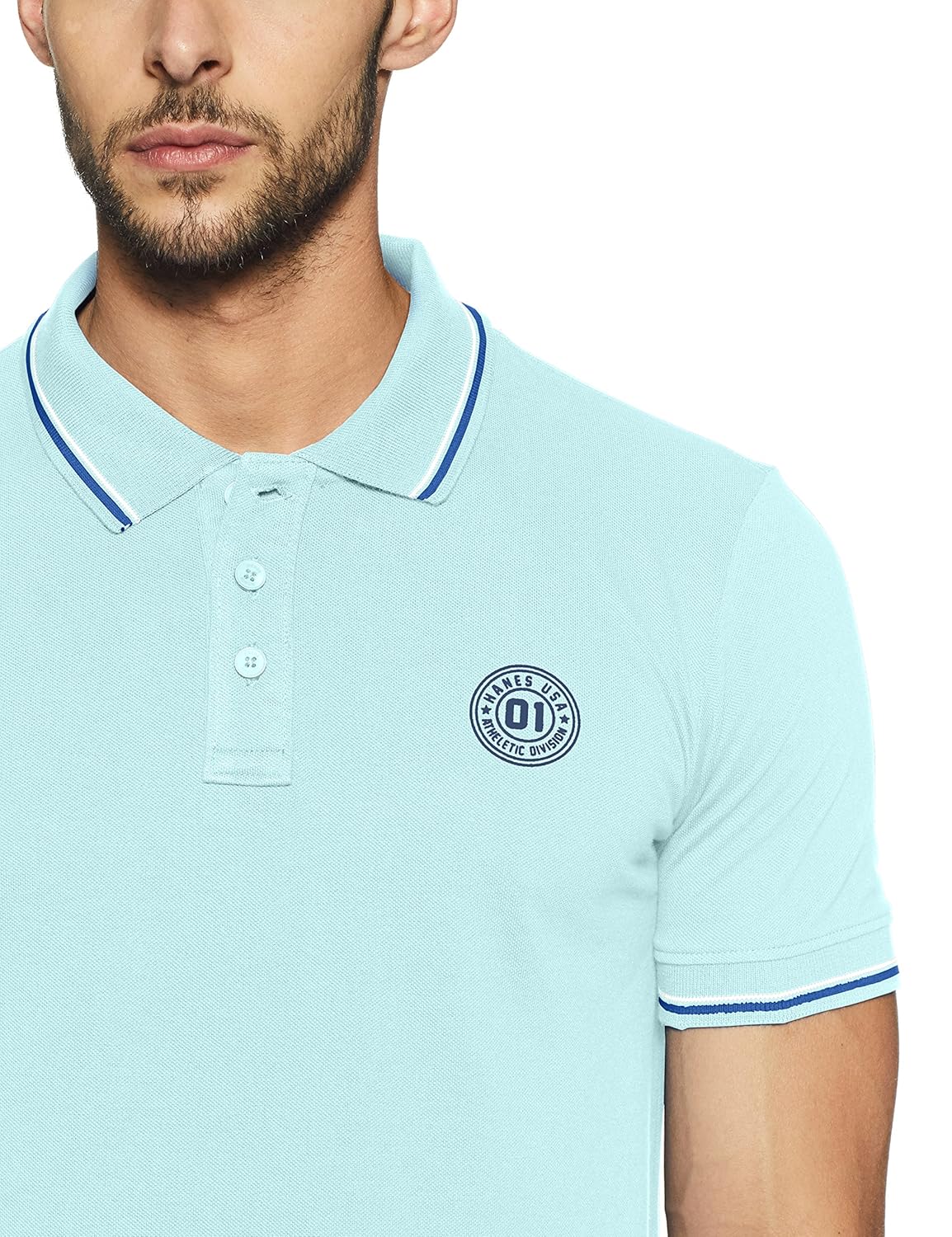 hanes men's solid regular fit polo