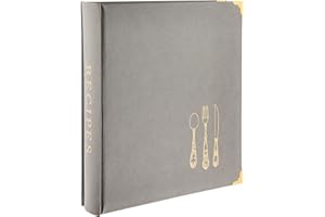 C.R. Gibson Gray Leatherette Lined Recipe Notebook, 11'' x 12''