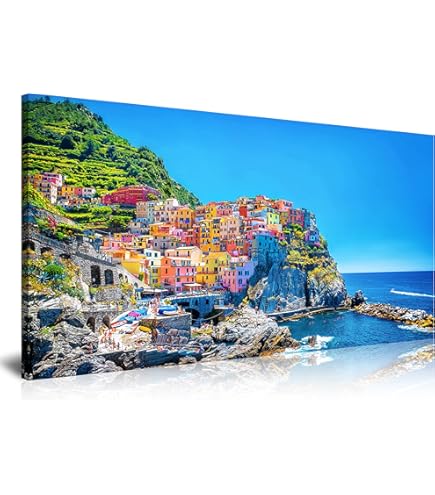 Tableau Cinque Terre Manarola – Lever De Soleil, Tirage Toile/métal, Travel Memories