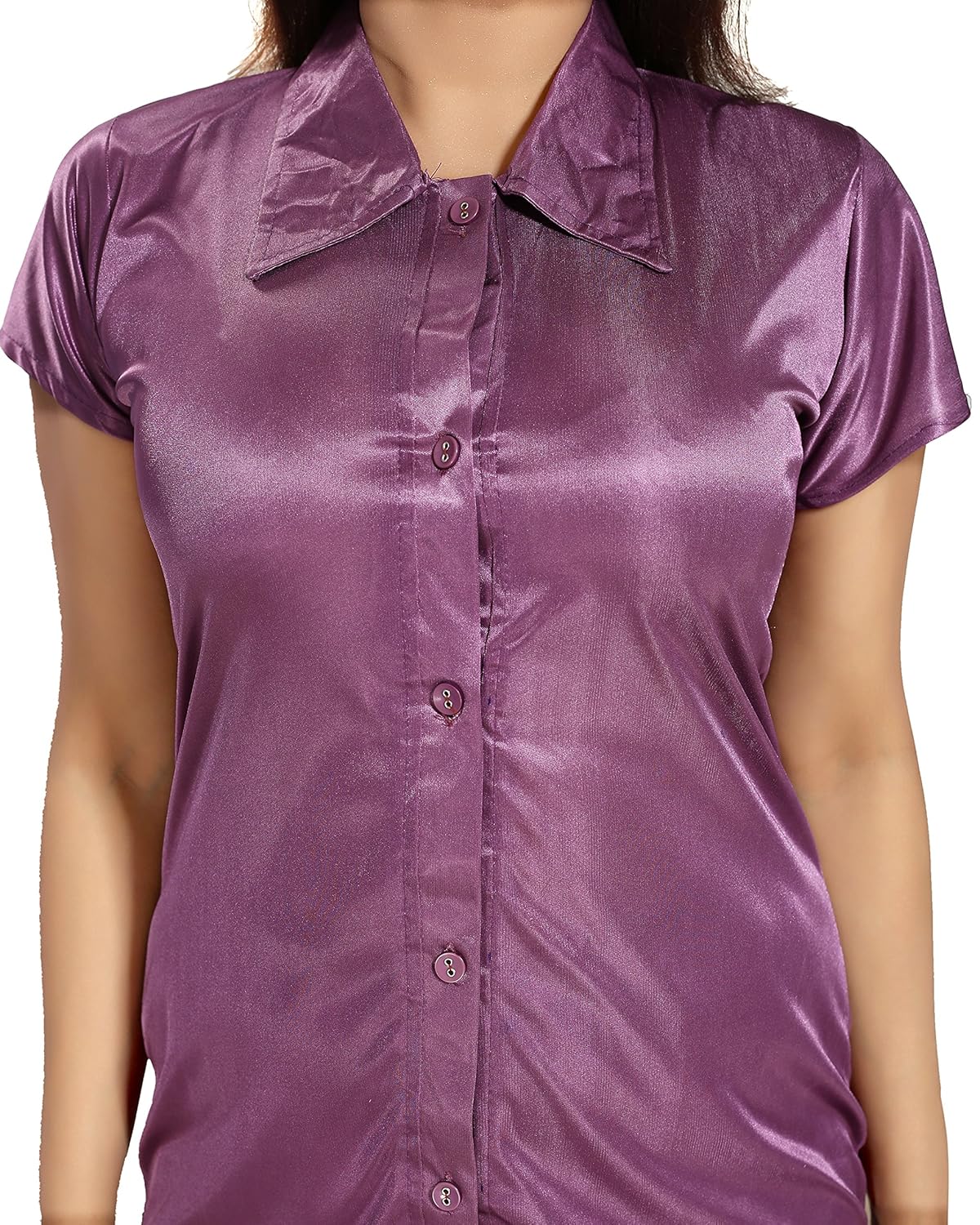 fabme women's satin night suit ( nw085, multicolour, xxl)